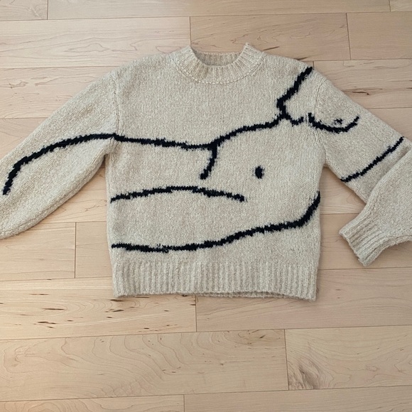 Paloma Wool Cream Sweater with Body Design - Picture 2 of 5